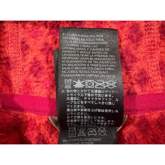 NORTH FACE Womens Pink Purple Coral Mezzaluna Fleece Zip Hoodie Pockets Sz XS - Picture 10 of 13